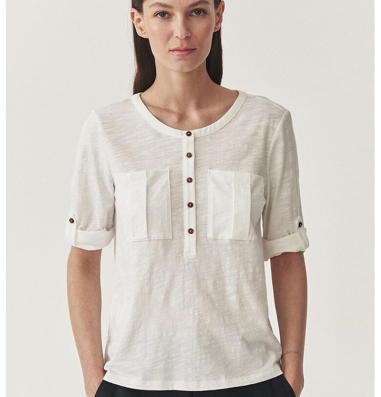 Блуза с овално деколте - Бял Tatuum