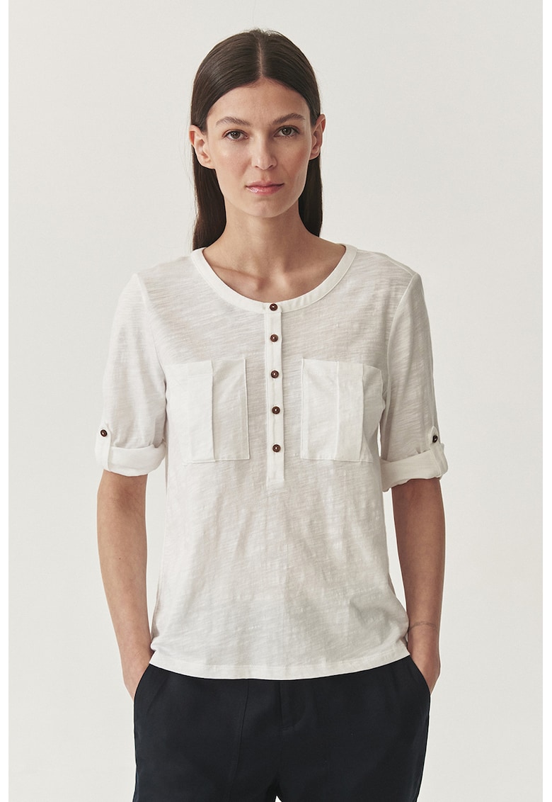 Блуза с овално деколте - Бял Tatuum