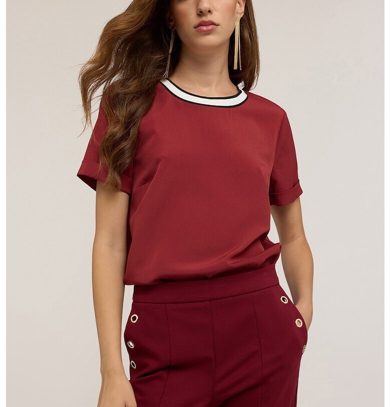 Блуза с овално деколте - Червен Motivi