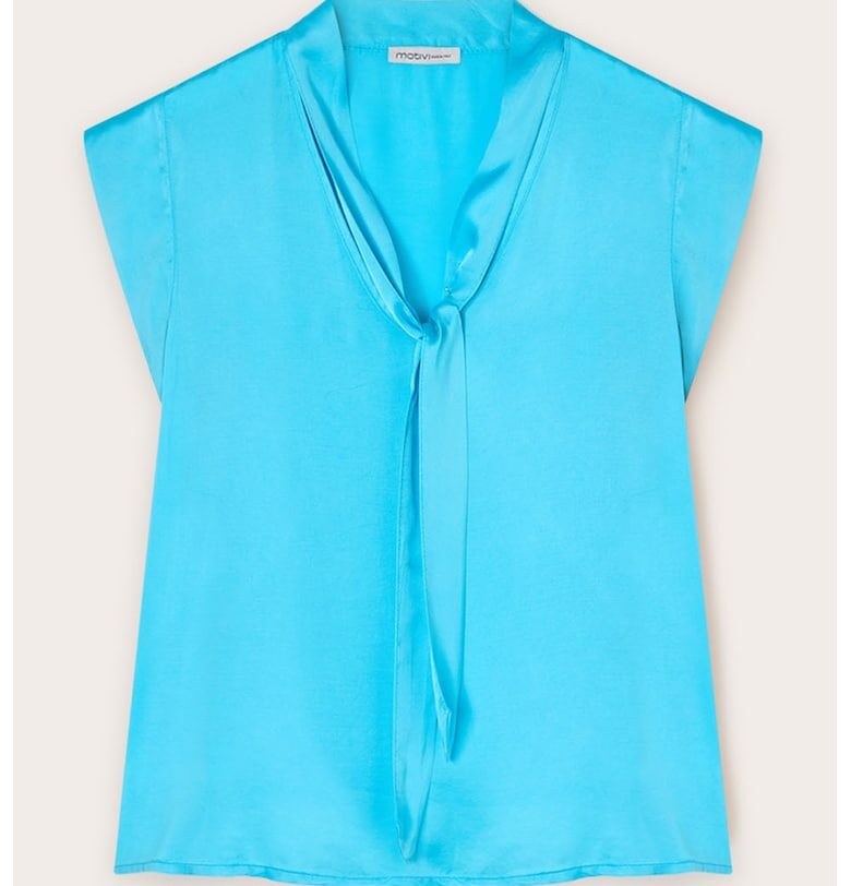 Блуза с панделка - Тюркоаз Motivi