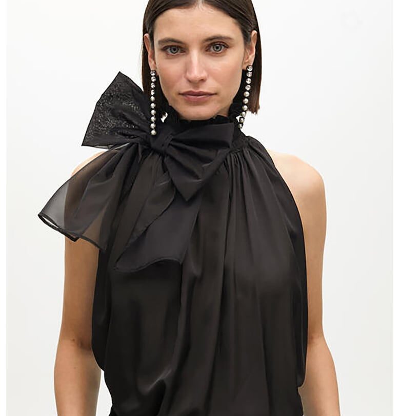 Блуза с панделки - без ръкави - Избеляло черно Lola casademunt