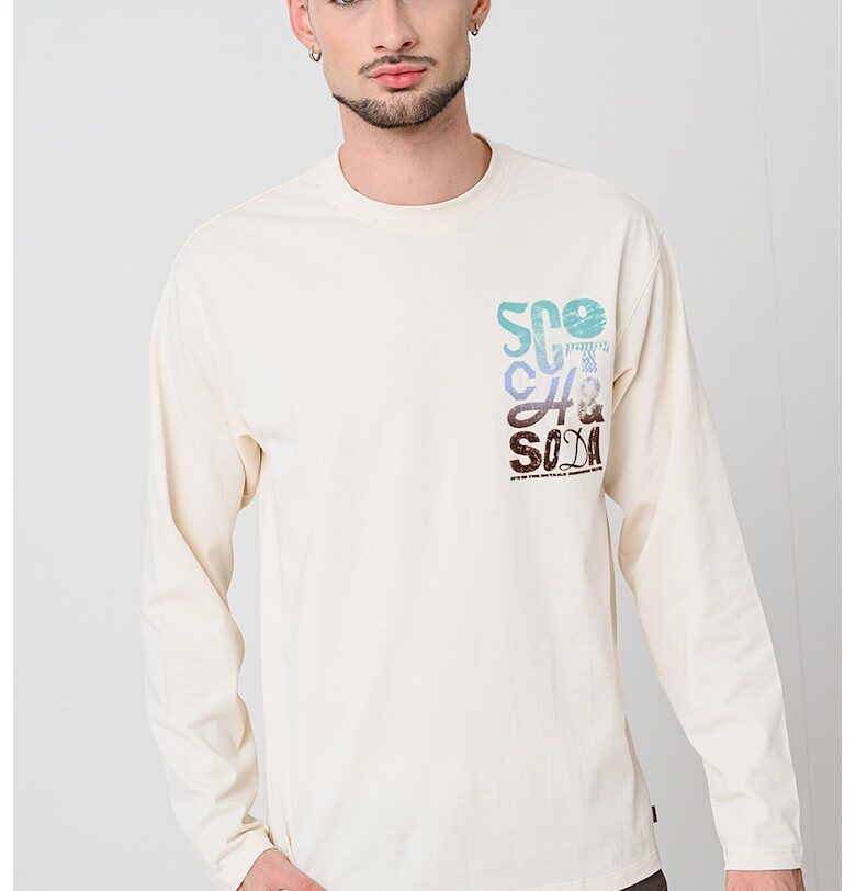 Блуза с принт - Тюркоаз/Светло бежово Scotch  Soda