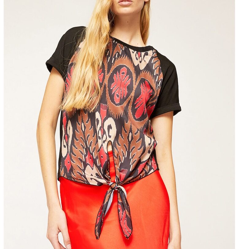 Блуза с ръкави реглан и дизайн на възел Motivi