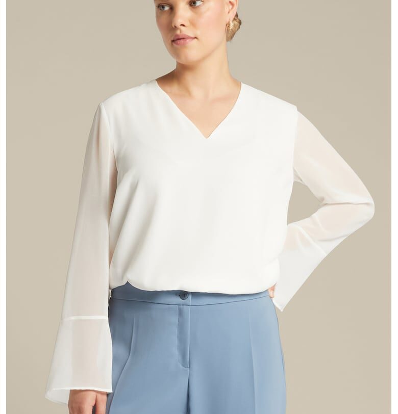 Блуза с шпиц - Бял ELENA MIRO