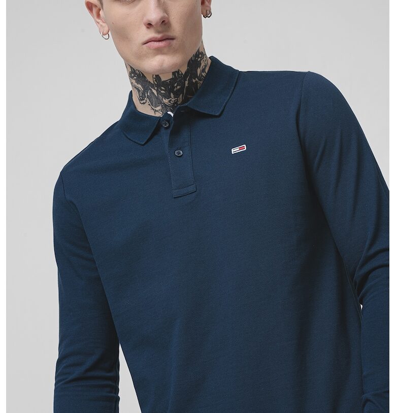 Блуза с яка - Тъмносин Tommy Jeans