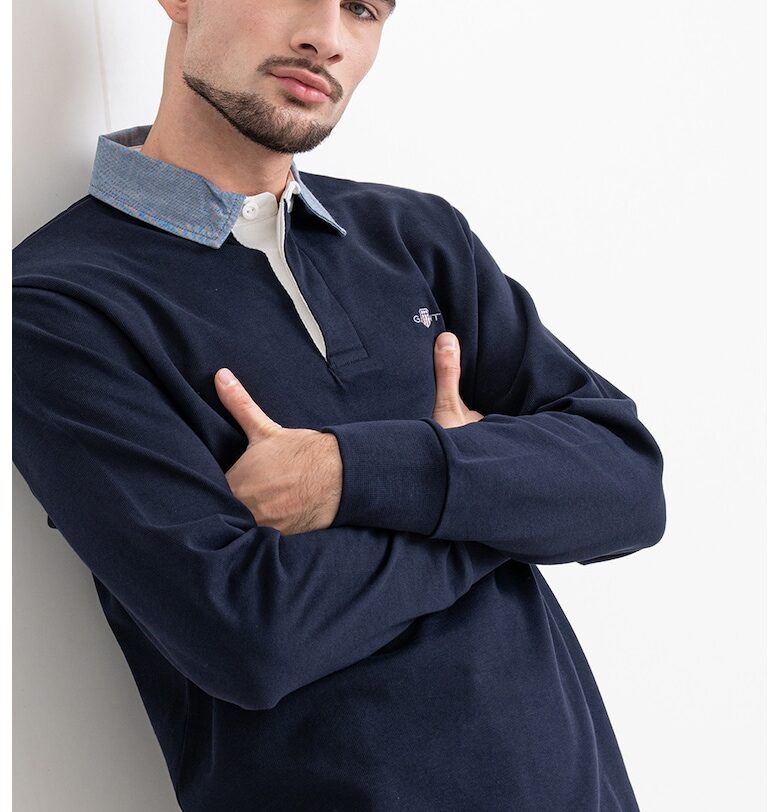 Блуза с яка от шабре - Ултрамарин синьо Gant