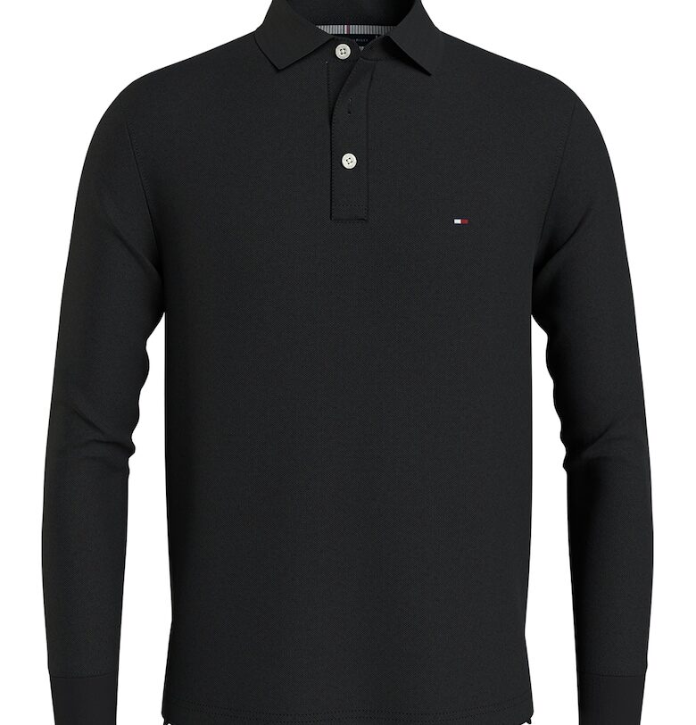 Блуза слим 1985 Collection с яка - Черен Tommy Hilfiger