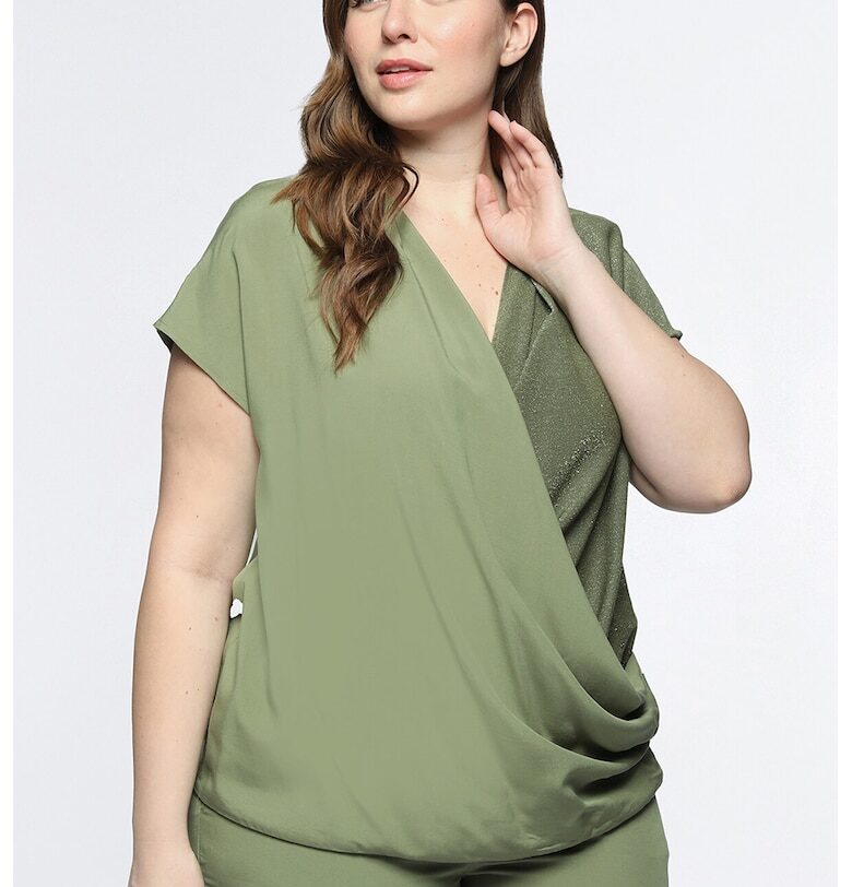 Блуза със застъпен дизайн - Зелен Fiorella Rubino