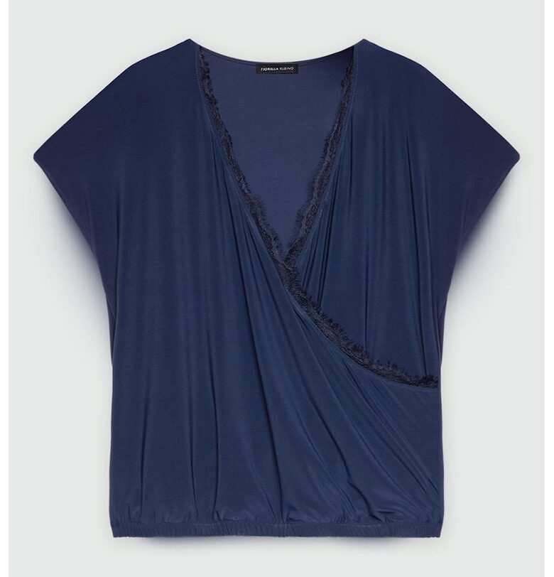 Блуза със застъпено деколте - Тъмносин Fiorella Rubino