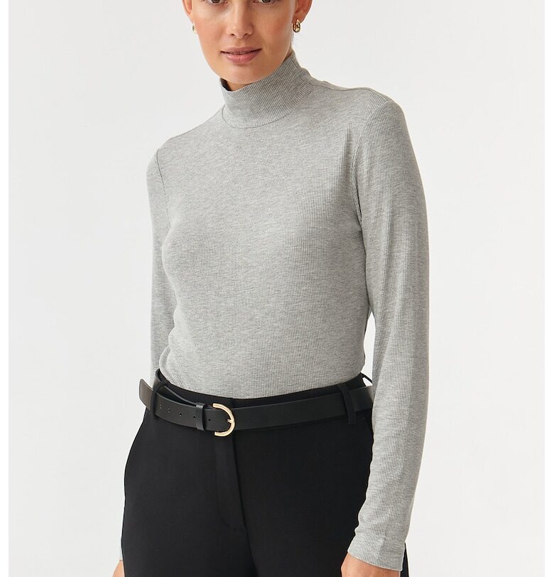 Блуза тип поло Goltika - Светлосив меланж Tatuum