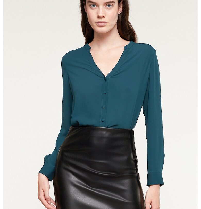 Блуза тип туника с цепка с копчета - Петролно синьо Motivi