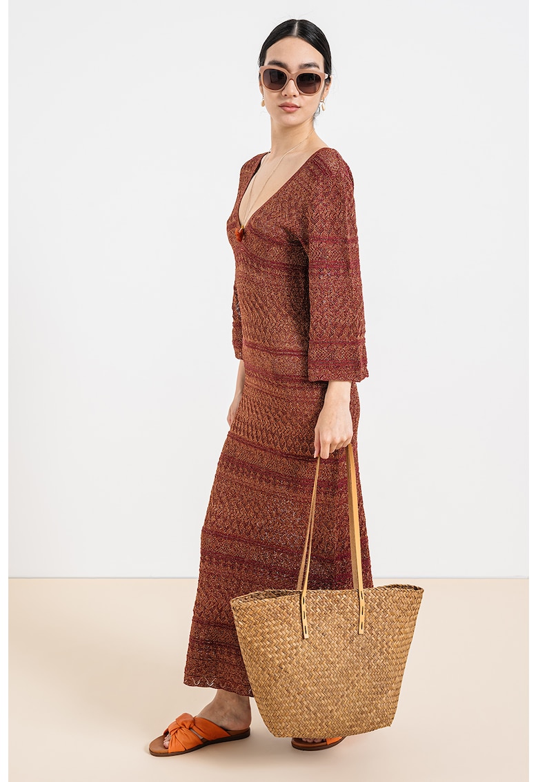 Бляскава рокля с шпиц - Златист/Червен Scotch Soda