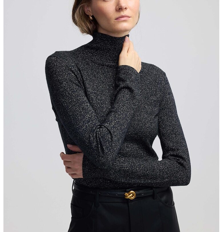 Бляскаво поло - Бял/Черен Ipekyol