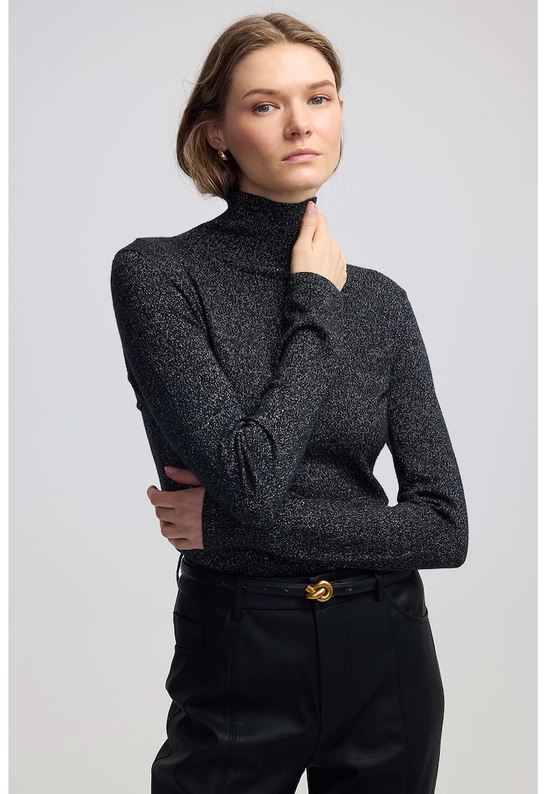 Бляскаво поло - Бял/Черен Ipekyol