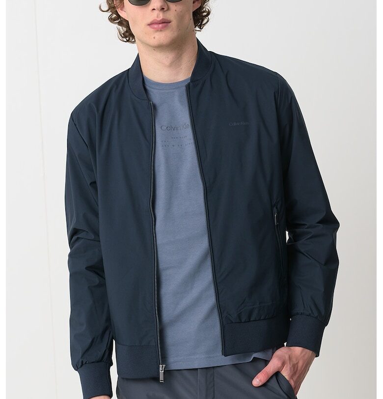 Бомбър яке с джобове с цип - Тъмносин CALVIN KLEIN