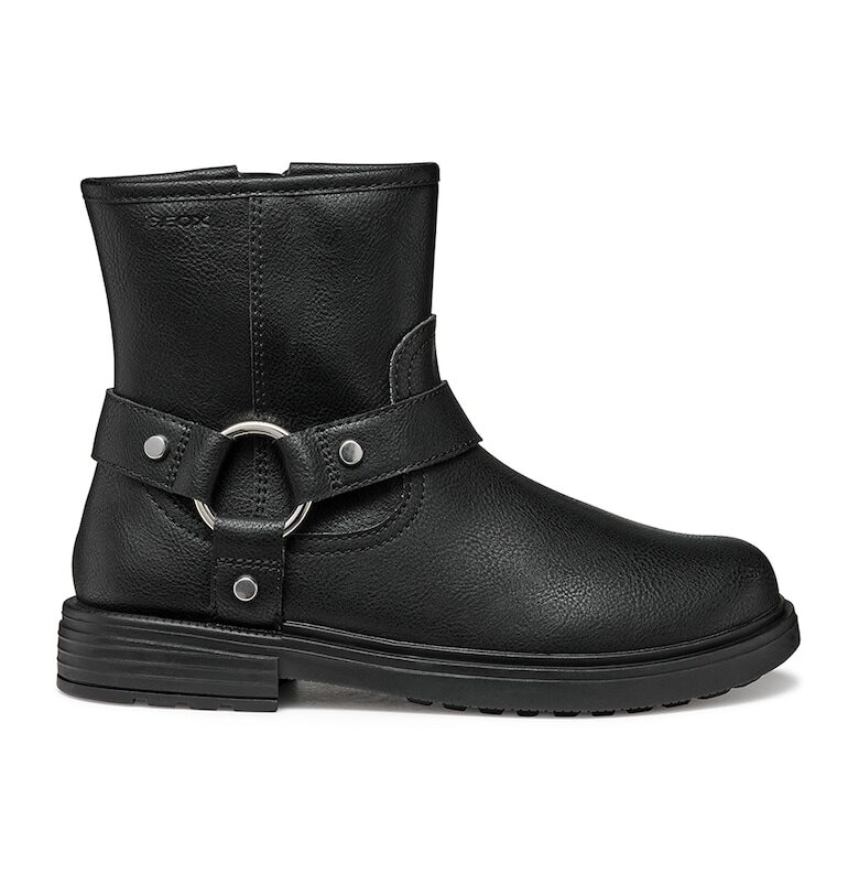 Боти Biker от еко кожа - Черен/Сребрист Geox