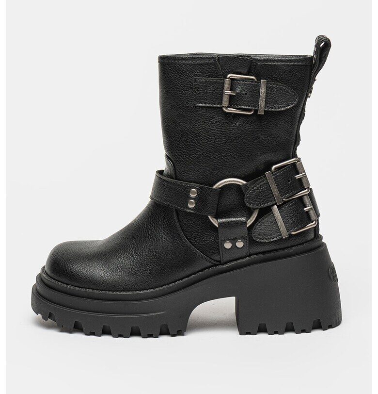 Боти Bravr Biker с масивен ток - Черен Buffalo