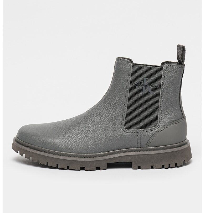 Боти Chelsea с кожа - Tъмносив CALVIN KLEIN JEANS