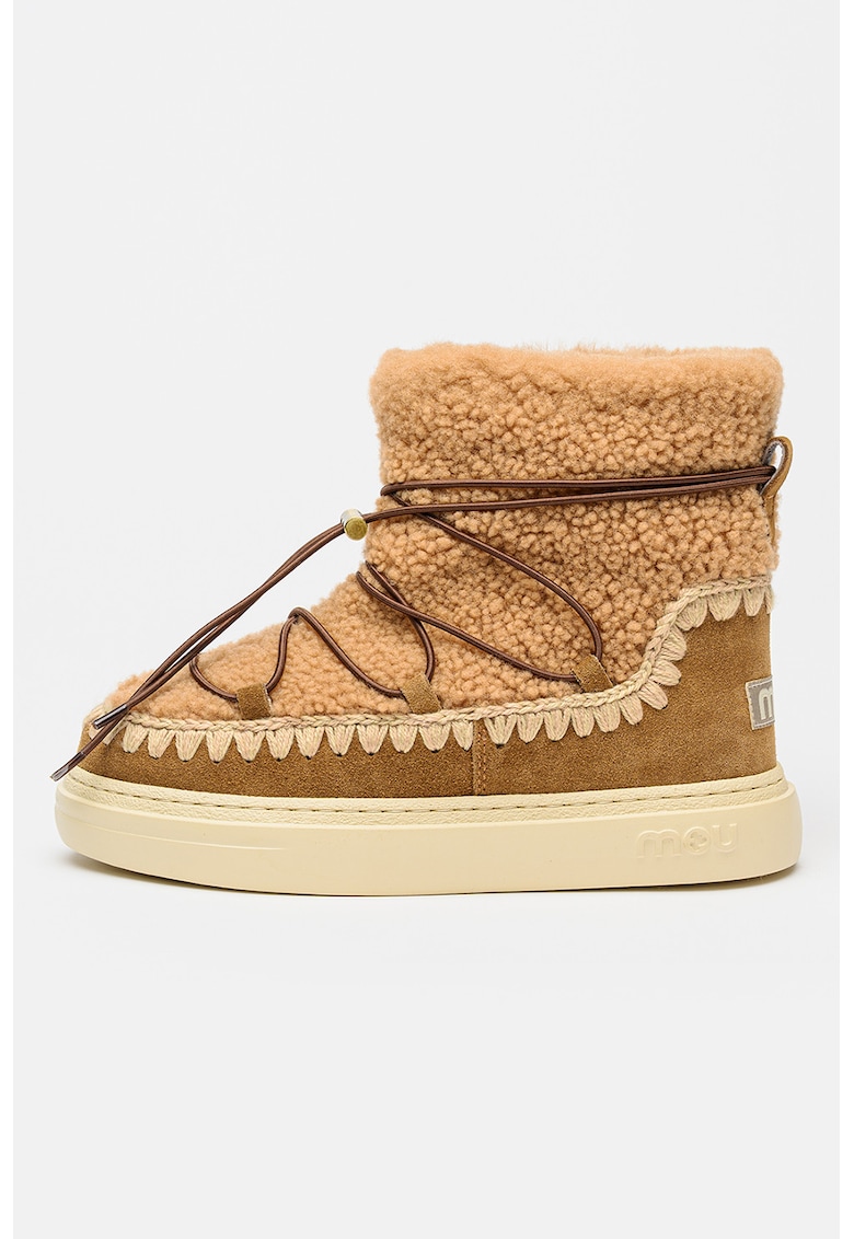Боти Eskimo с велур и вълна - Кафяв Mou