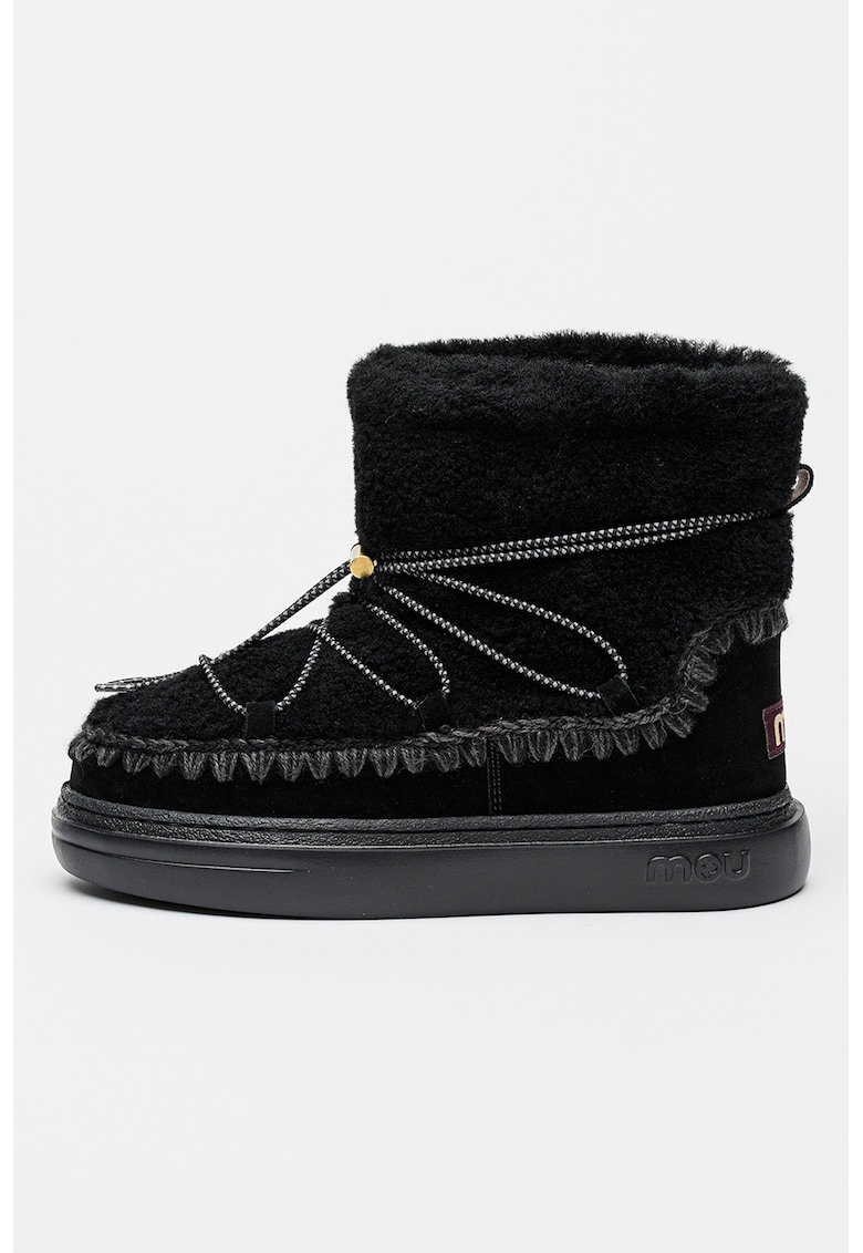 Боти Eskimo с велур и вълна - Черен Mou