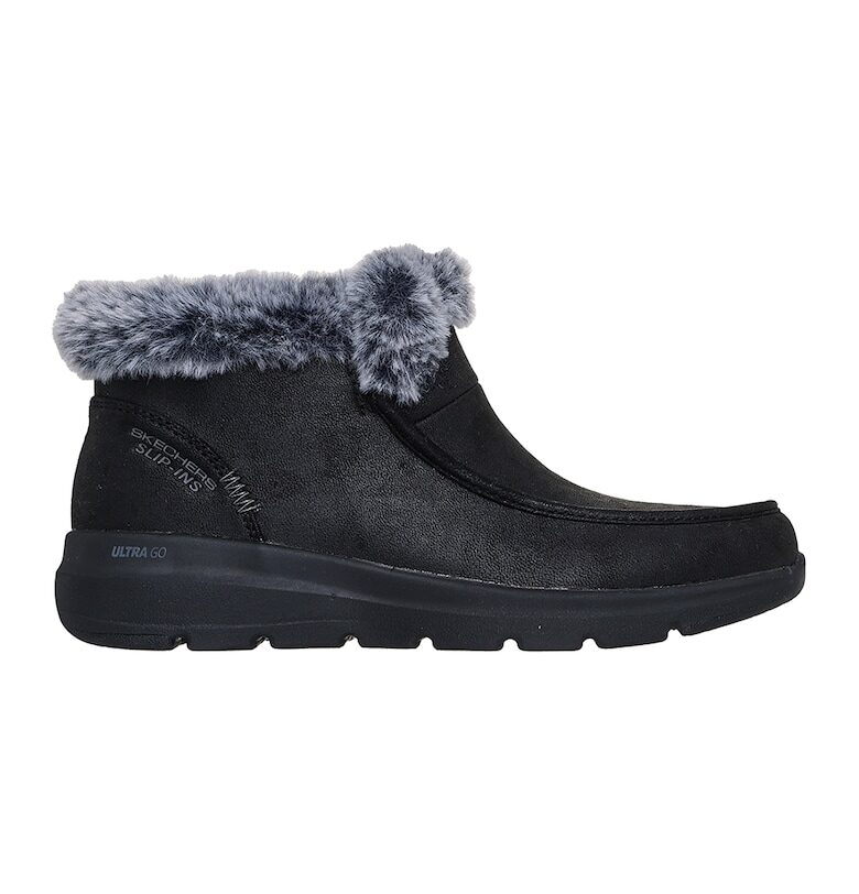 Боти Glacial Ultra Cozy Getaway тип Slip-Ins с еко пух - Черен Skechers