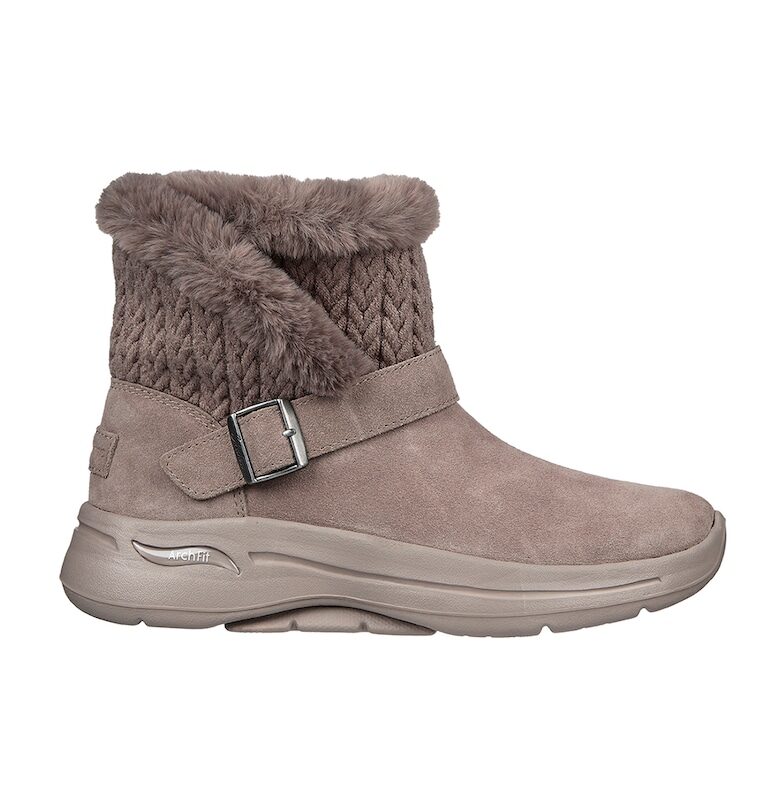 Боти Go Walk Arch Fit от велур - Светло кафяво Skechers