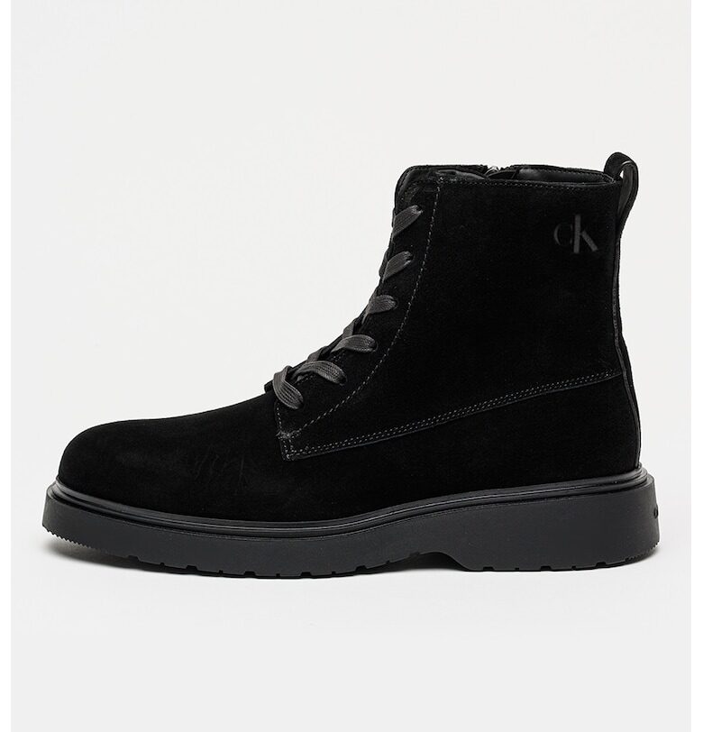 Боти от велур с цип - Черен CALVIN KLEIN JEANS