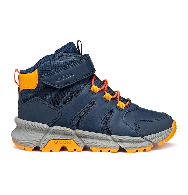 Боти от еко кожа - Тъмносин/Светло оранжево Geox