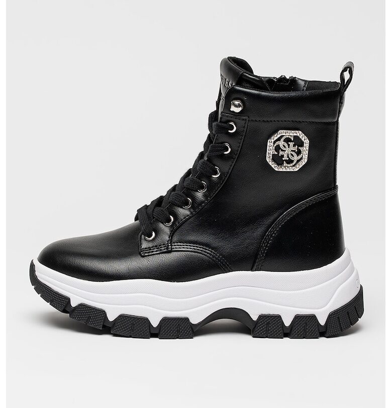 Боти от еко кожа с декоративни камъни - Черен GUESS