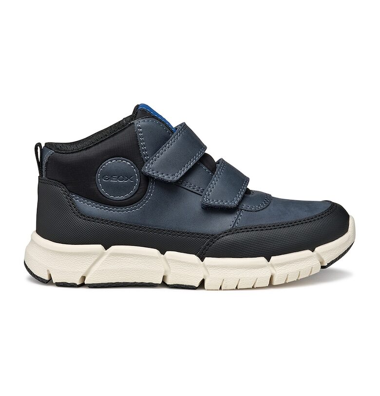 Боти от еко кожа с кожа - Черен/Тъмносин Geox