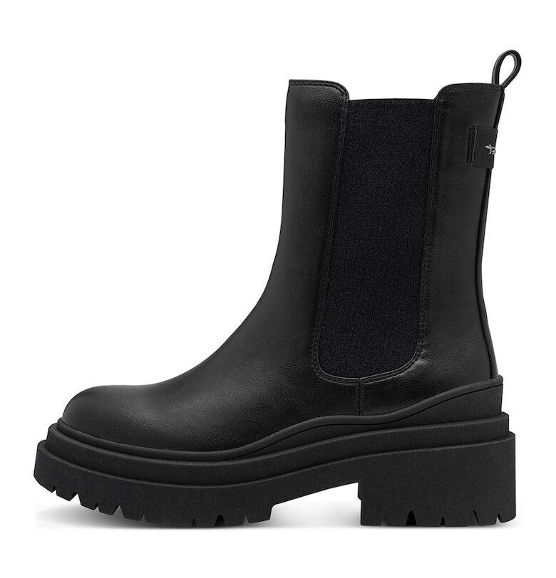 Боти от еко кожа с текстил - Черен Tamaris