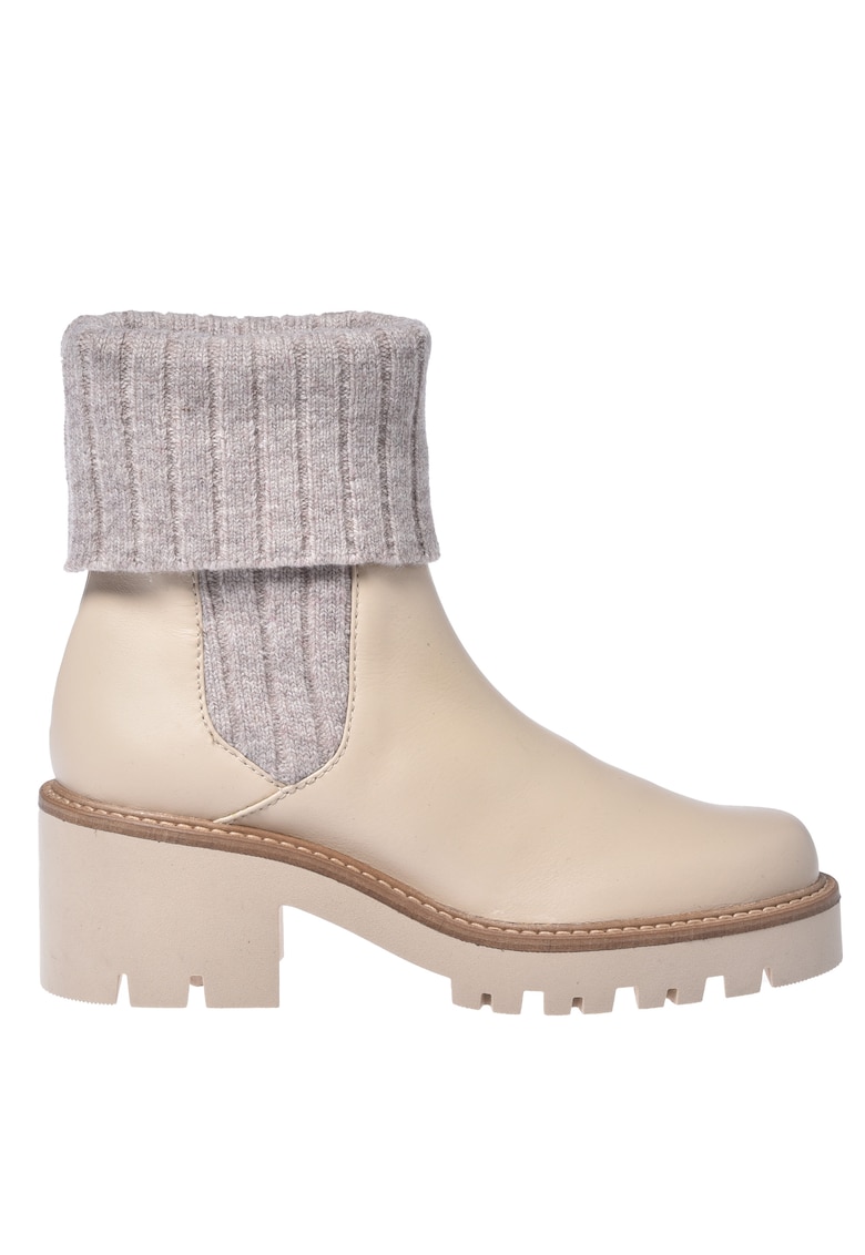 Боти от кожа и велна - Слонова кост Baldinini
