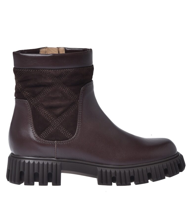 Боти от кожа и велур - Тъмнокафяв Baldinini