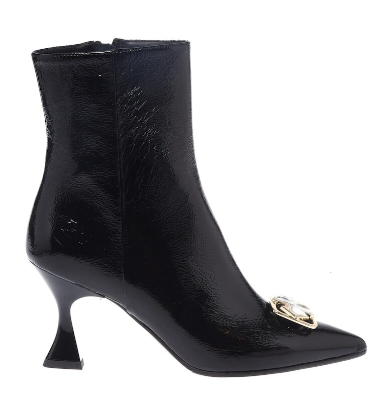 Боти от лачена кожа - Черен Baldinini