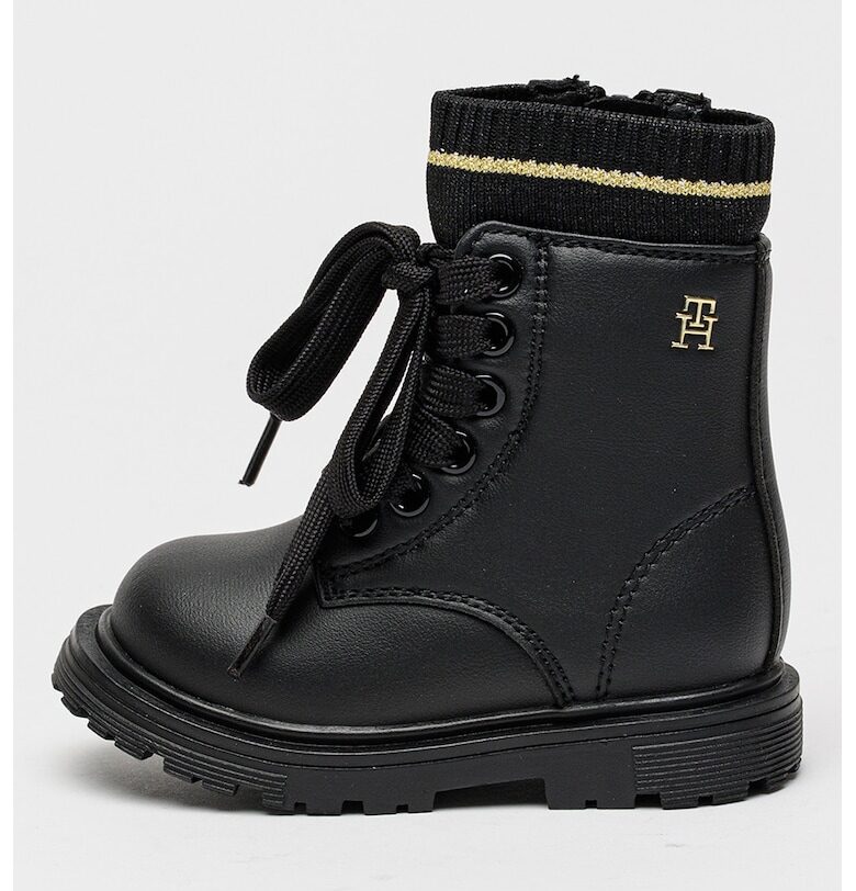 Боти с връзки - Златист/Черен Tommy Hilfiger