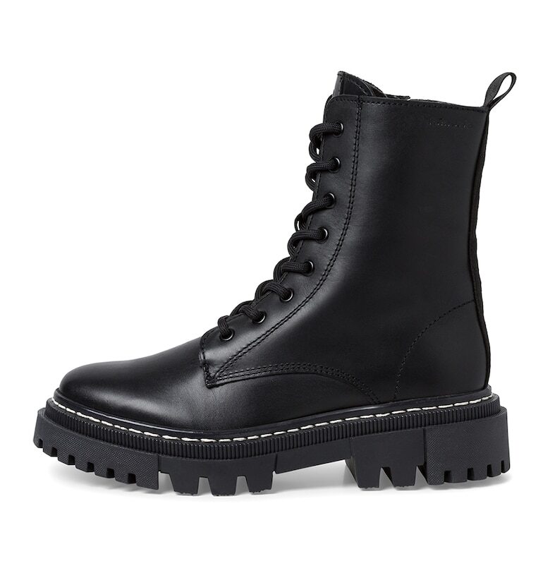 Боти с връзки и цип - Черен Tamaris