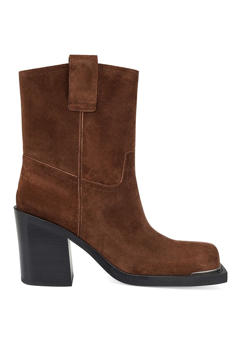 Боти с квадратен връх и масивен ток - Канелено кафяво Potamy