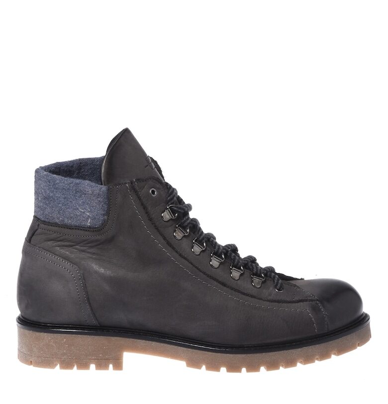 Боти с кожа и вълна - Сив Baldinini