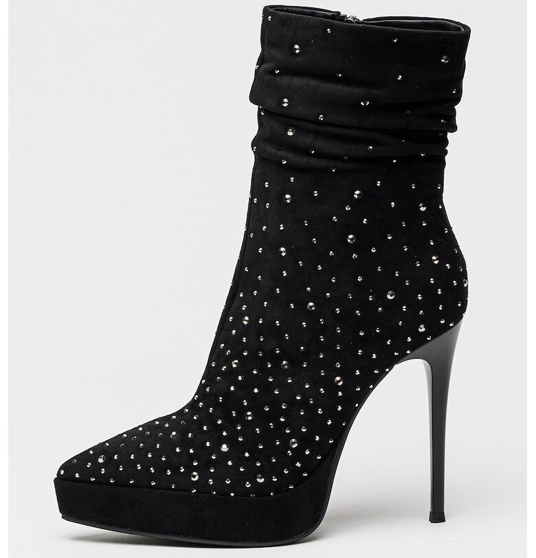 Боти с метални нитове - Черен/Сребрист GOE