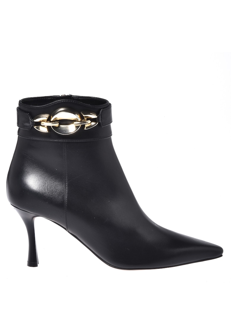 Боти с ток и метален детайл - Черен Baldinini