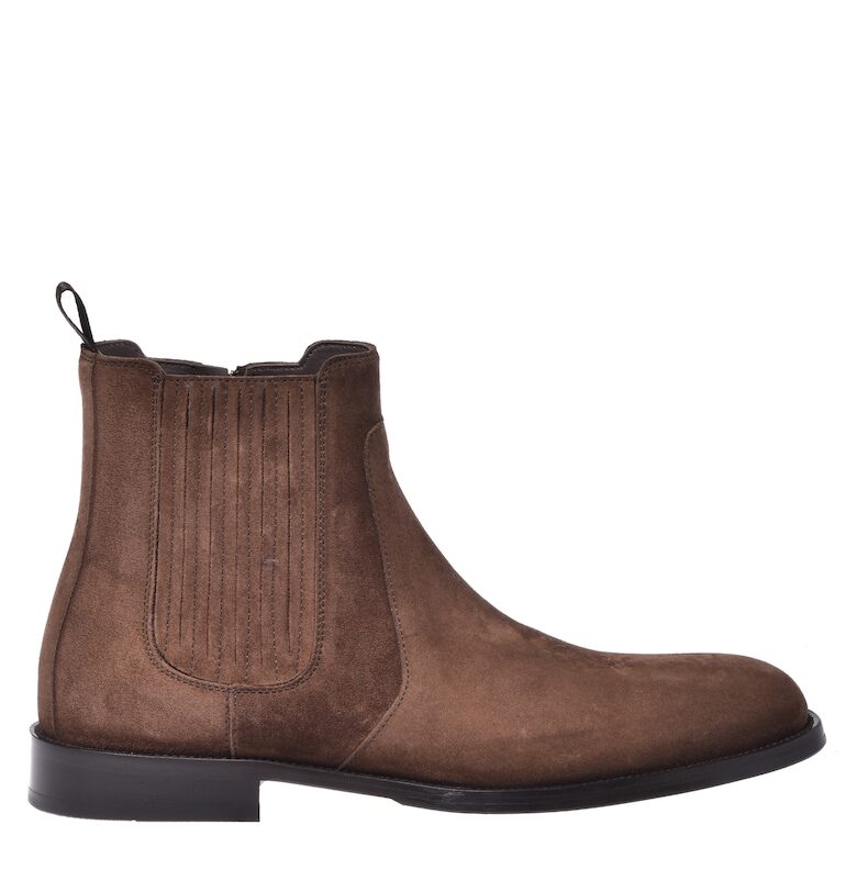 Боти челси от набук - Тъмнокафяв Baldinini