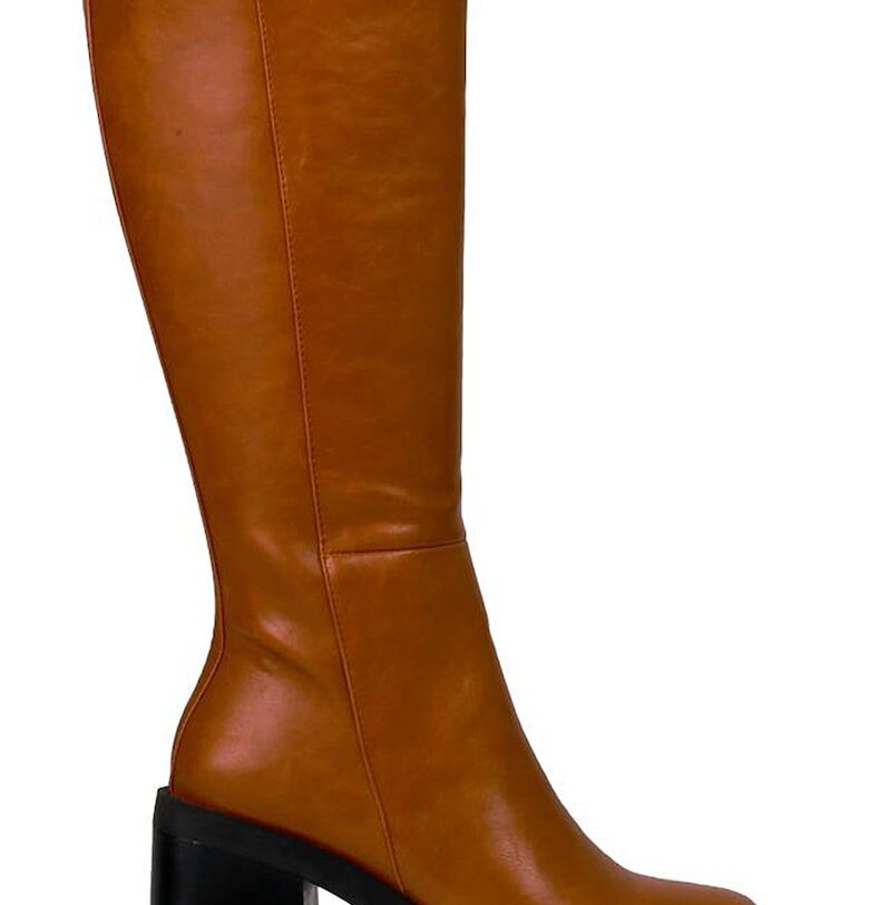 Ботуши Goeblange от еко кожа с масивен ток - Канелено кафяво Gioseppo