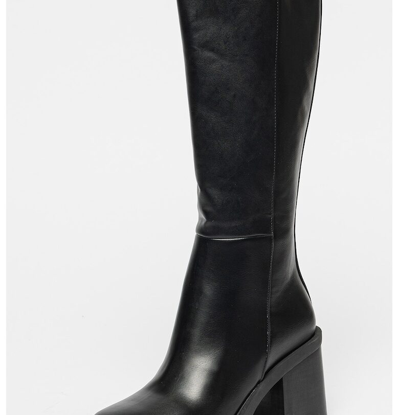 Ботуши Goeblange от еко кожа с масивен ток - Черен Gioseppo