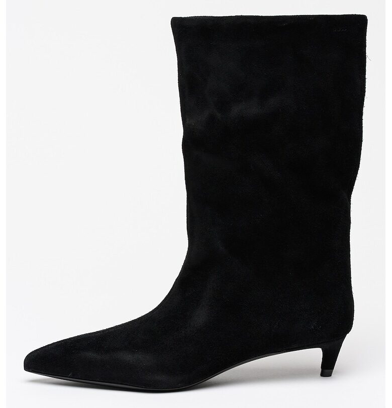 Ботуши Gracey с котешки ток и остър връх - Черен BOSS