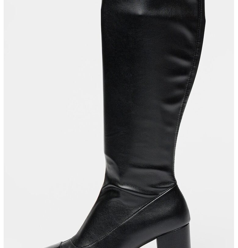 Ботуши до коляното Virnilisa 65 от еко кожа с цип - Черен Geox