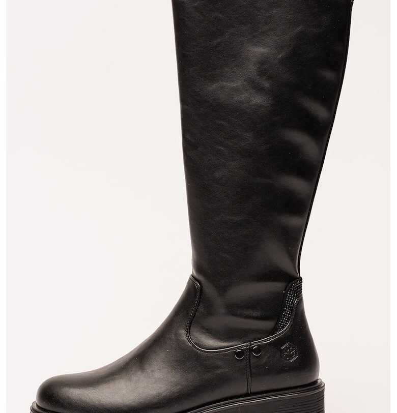 Ботуши до коляното от еко кожа - Черен Lumberjack