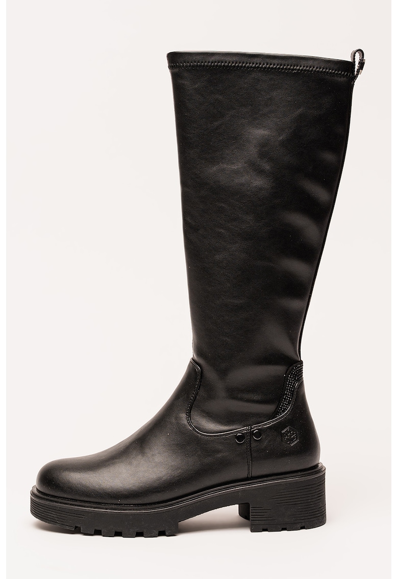 Ботуши до коляното от еко кожа - Черен Lumberjack