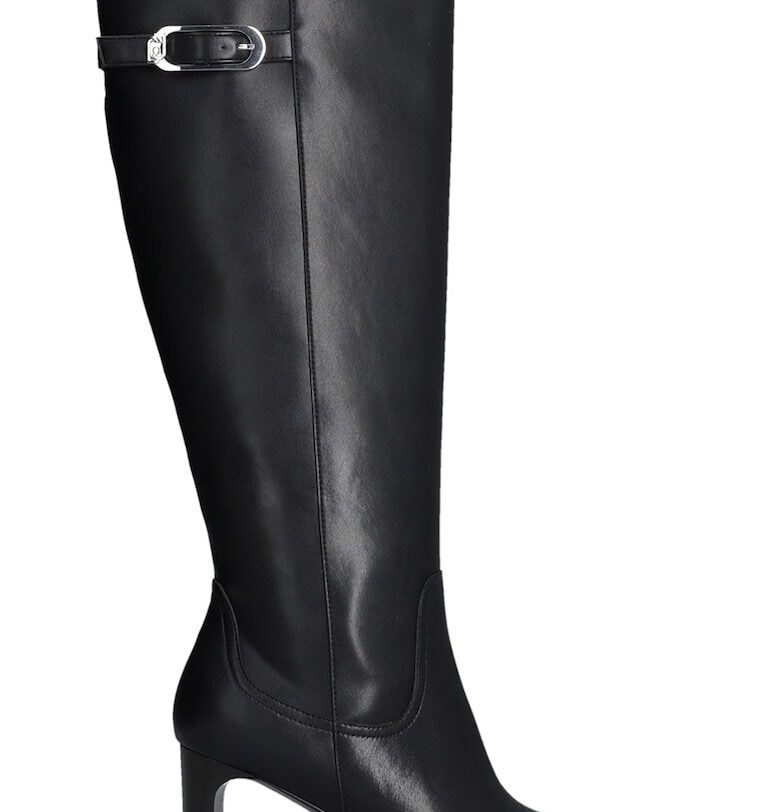 Ботуши до коляното от кожа и еко кожа - Черен Liu Jo