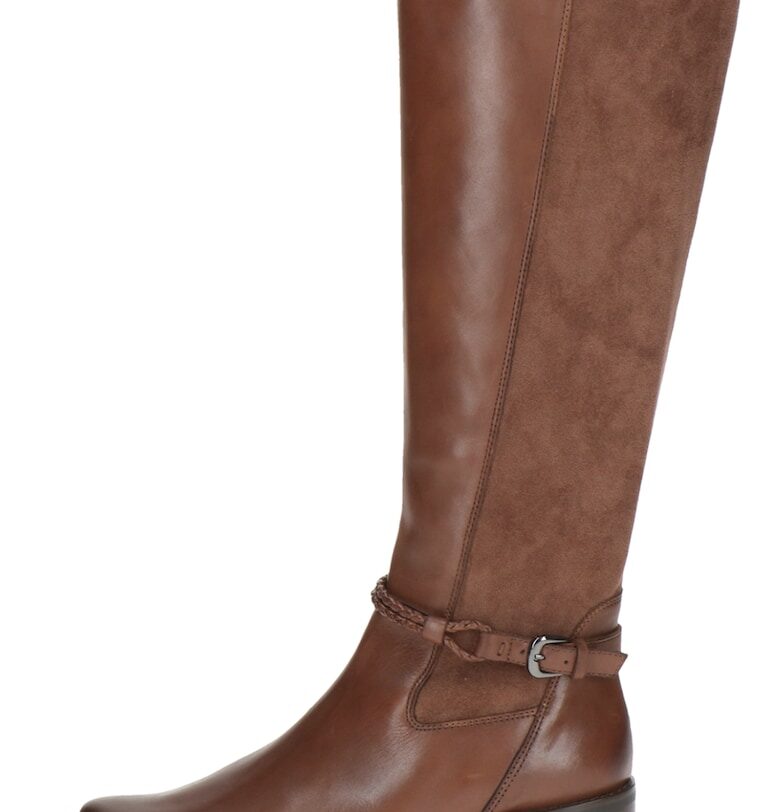 Ботуши до коляното с кожа - Карамел Caprice