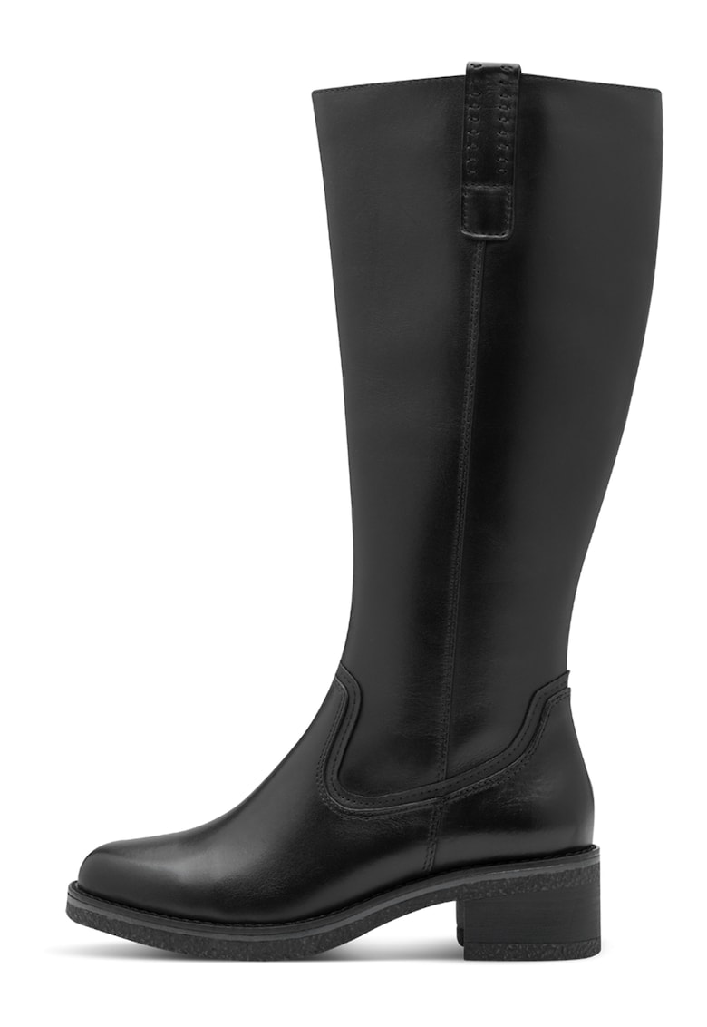 Ботуши до коляното с цип - Черен Marco Tozzi